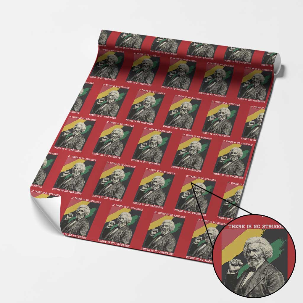 Frederick Douglass Struggle And Progress Wrapping Paper Roll Inspirational Black History TS12 Red Print Your Wear