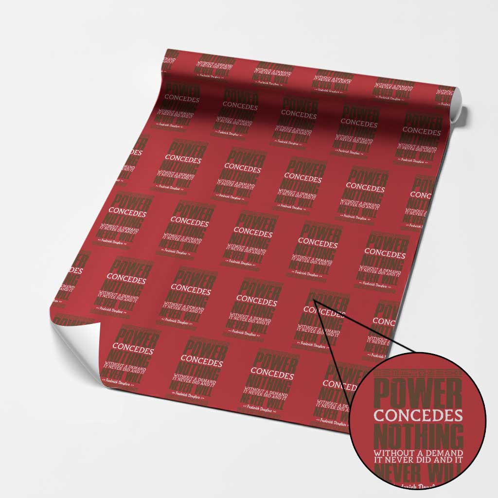 Frederick Douglass Wrapping Paper Roll Power Concedes Nothing Without A Demand TS12 Red Print Your Wear