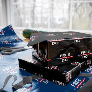 Free DC Wrapping Paper Roll Defend Washington D.C. Statehood Rights TS02 Black Print Your Wear
