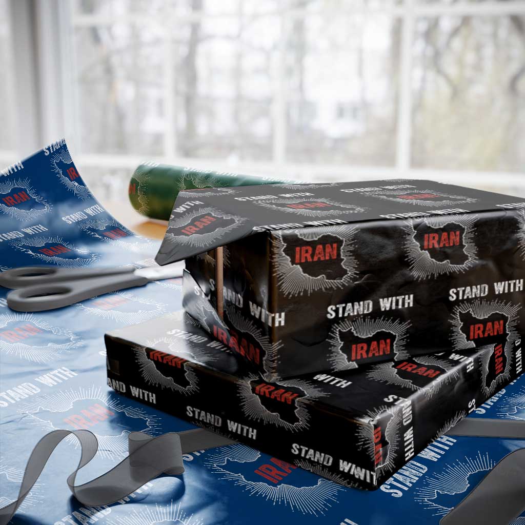 Free Iran Support Wrapping Paper Roll Stand With Iran TS14 Black Print Your Wear