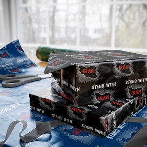 Free Iran Support Wrapping Paper Roll Stand With Iran TS14 Black Print Your Wear