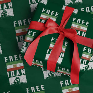 Free Iran Wrapping Paper Roll Support Iranian Freedom TS14 Green Print Your Wear