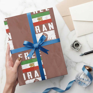 Free Iran Wrapping Paper Roll Support Iranian Freedom TS14 Mocha Print Your Wear