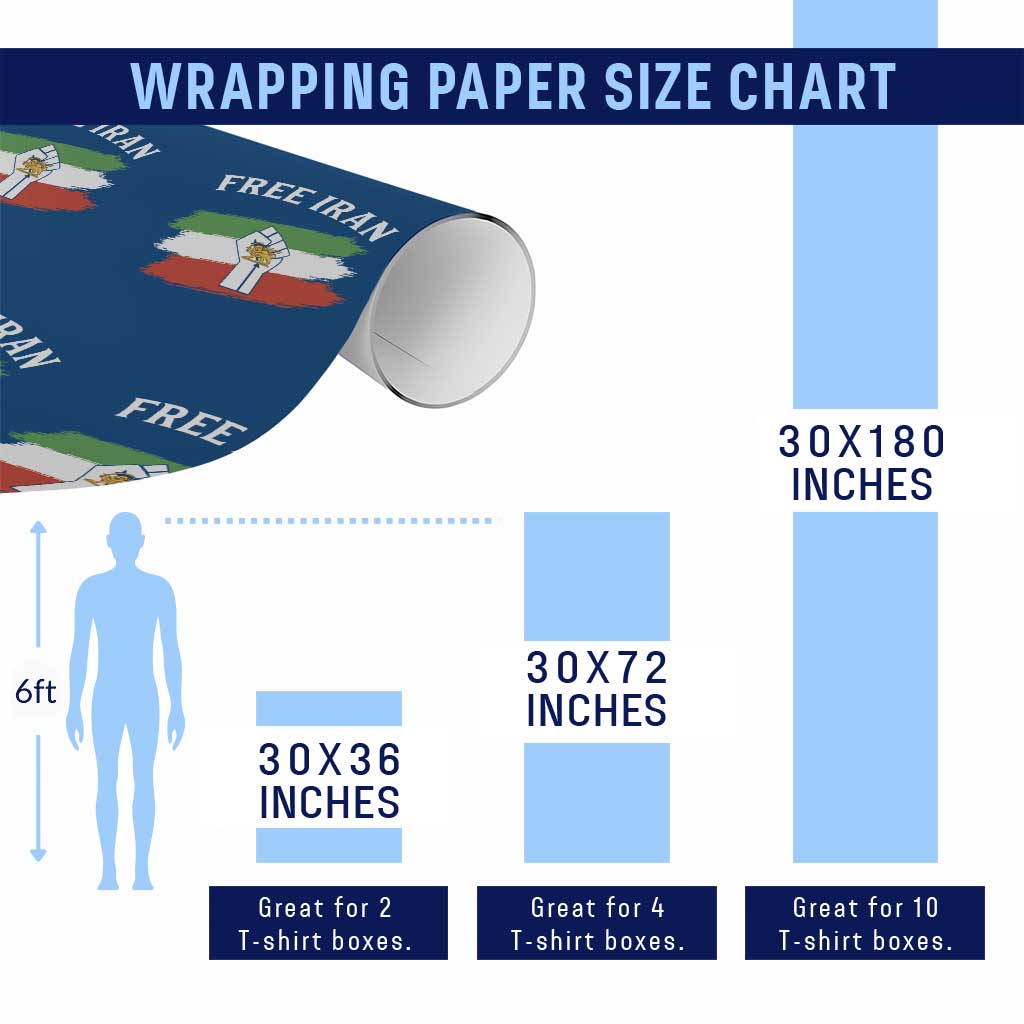 Free Iran Wrapping Paper Roll Support Iranian Freedom No War TS14 Print Your Wear