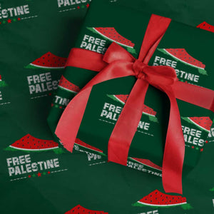Free Palestine Wrapping Paper Roll Watermelon Map TS10 Green Print Your Wear