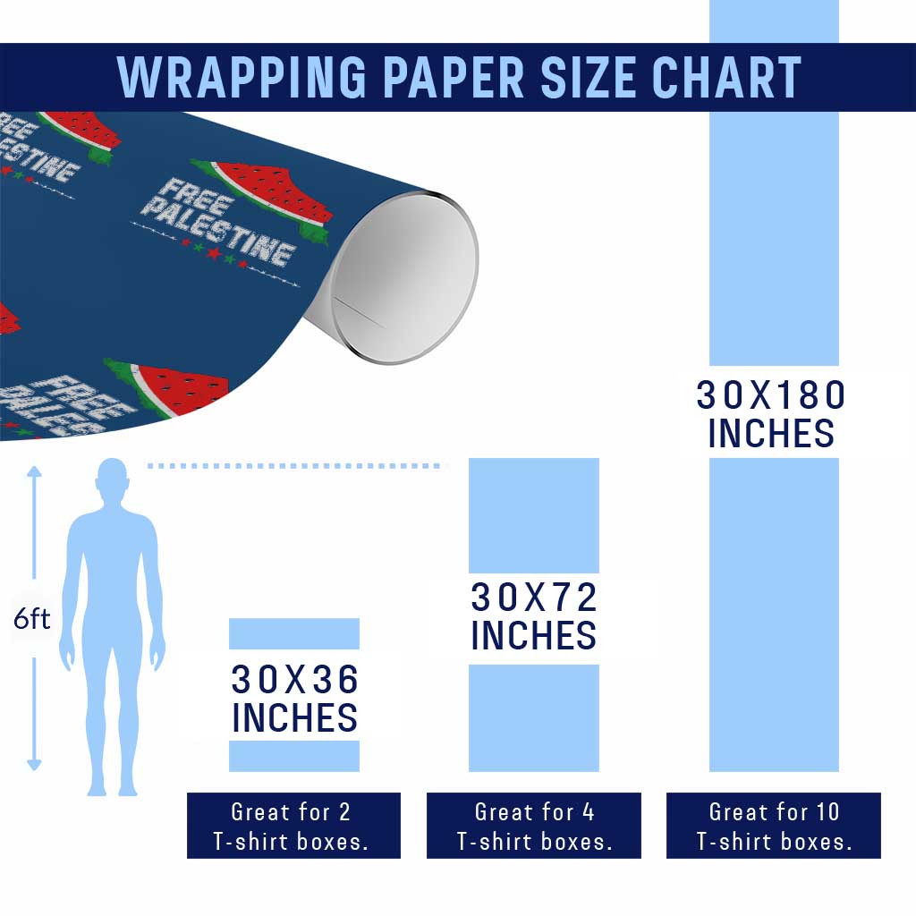 Free Palestine Wrapping Paper Roll Watermelon Map TS10 Print Your Wear