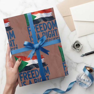 Freedom Is a Right Not a Request Wrapping Paper Roll Sudan Flag Human Rights Supporters TS02 Mocha Print Your Wear