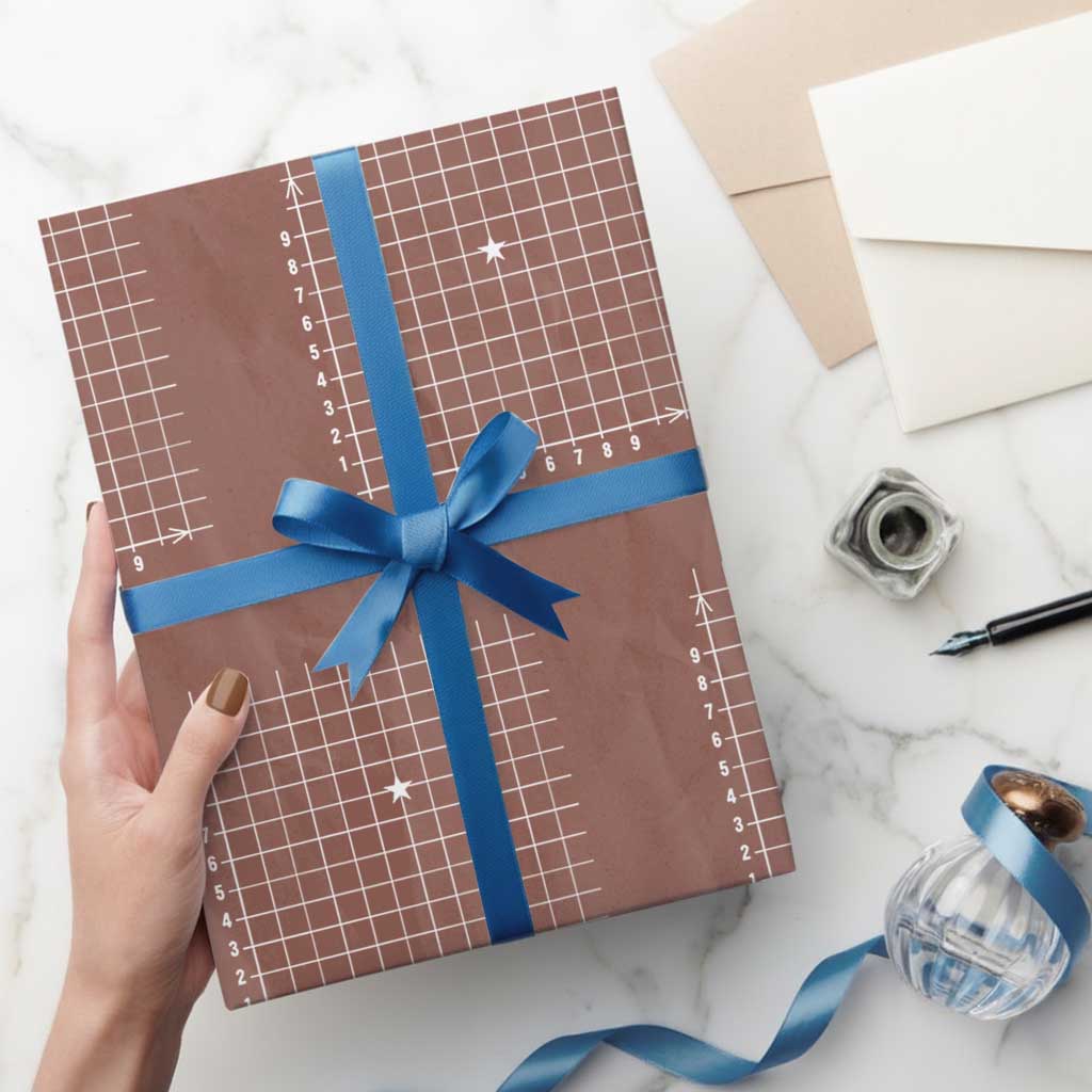 Funny 67 Math Coordinates Wrapping Paper Roll Teacher Student Six Seven Meme TS11 Mocha Print Your Wear