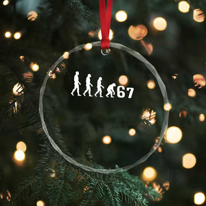 Funny 67 Reverse Evolution Crystal Glass Ornament Sarcastic Six Seven Meme TS02 Print Your Wear