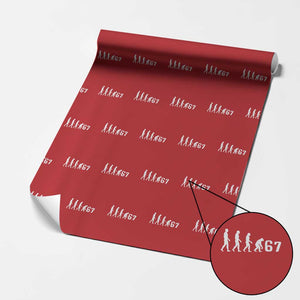Funny 67 Reverse Evolution Wrapping Paper Roll Sarcastic Six Seven Meme TS02 Red Print Your Wear