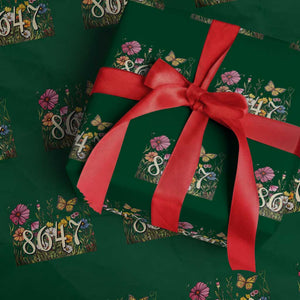 Funny 8647 Subtle Sarcasm Wrapping Paper Roll Floral Boho Style TS02 Green Print Your Wear
