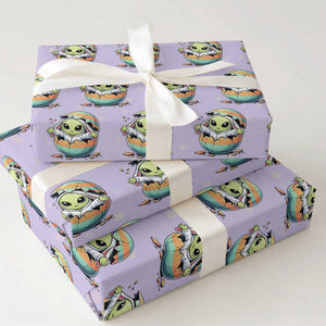 Funny Alien Bunny Ears Easter Wrapping Paper Roll Extraterrestrial Gift TS12 Violet Print Your Wear