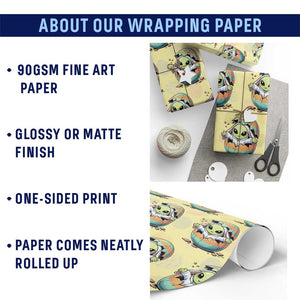 Funny Alien Bunny Ears Easter Wrapping Paper Roll Extraterrestrial Gift TS12 Print Your Wear