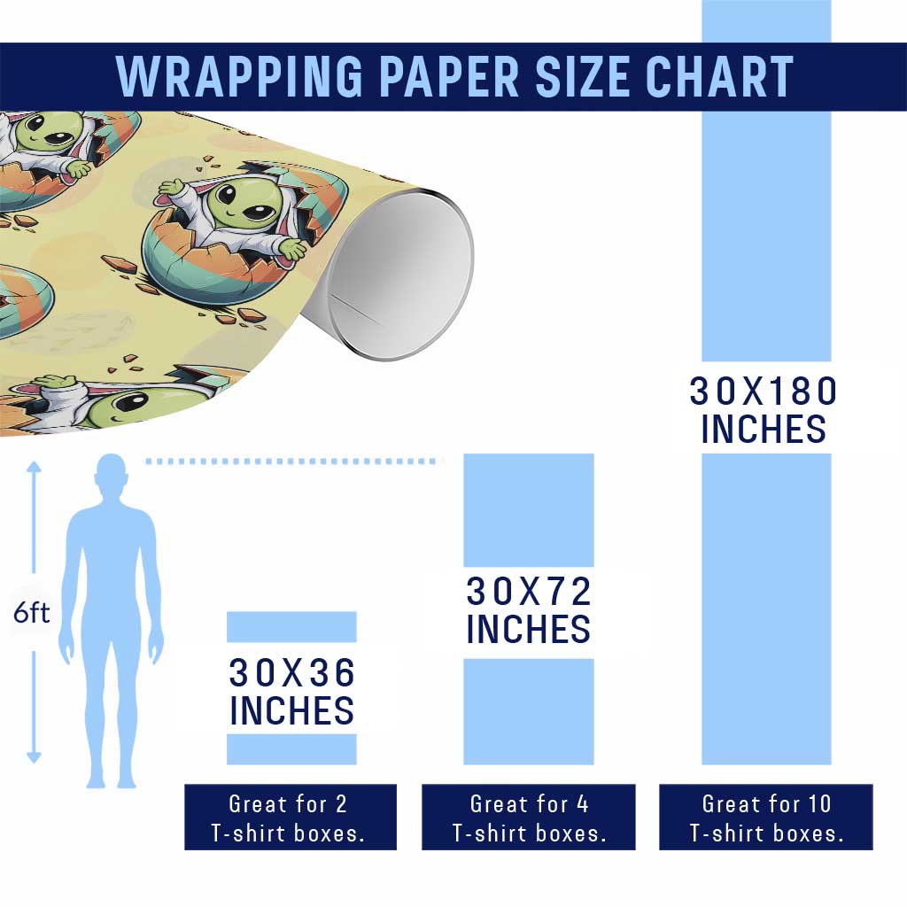 Funny Alien Bunny Ears Easter Wrapping Paper Roll Extraterrestrial Gift TS12 Print Your Wear