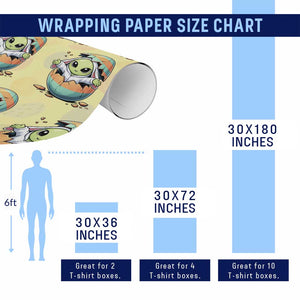 Funny Alien Bunny Ears Easter Wrapping Paper Roll Extraterrestrial Gift TS12 Print Your Wear