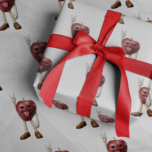 Funny Apple With Face Wapple Meme Wrapping Paper Roll TS12 White Print Your Wear