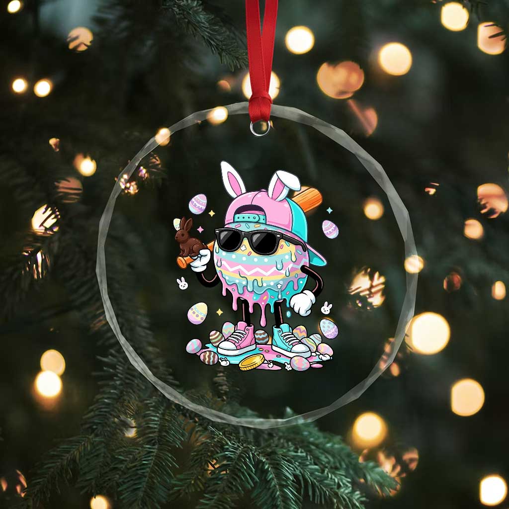 Funny Baseball Easter Crystal Glass Ornament Drip Ice Cream Bunny Easter TS14 Print Your Wear