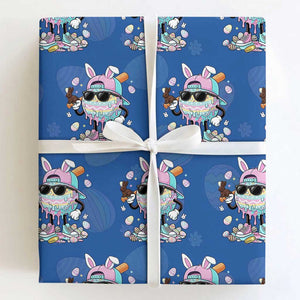 Funny Baseball Easter Wrapping Paper Roll Drip Ice Cream Bunny Easter TS14 Royal Blue Print Your Wear