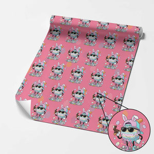 Funny Baseball Easter Wrapping Paper Roll Drip Ice Cream Bunny Easter TS14 Pink Print Your Wear