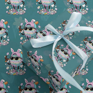 Funny Baseball Easter Wrapping Paper Roll Drip Ice Cream Bunny Easter TS14 Teal Print Your Wear