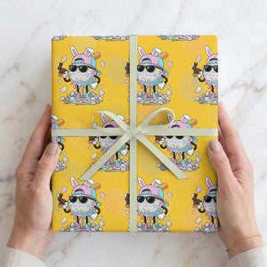 Funny Baseball Easter Wrapping Paper Roll Drip Ice Cream Bunny Easter TS14 Yellow Print Your Wear