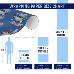 Funny Baseball Easter Wrapping Paper Roll Drip Ice Cream Bunny Easter TS14 Print Your Wear