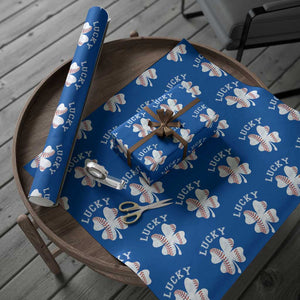 Funny Baseball Lucky Clover St Patricks Day Wrapping Paper Roll TS11 Blue Print Your Wear