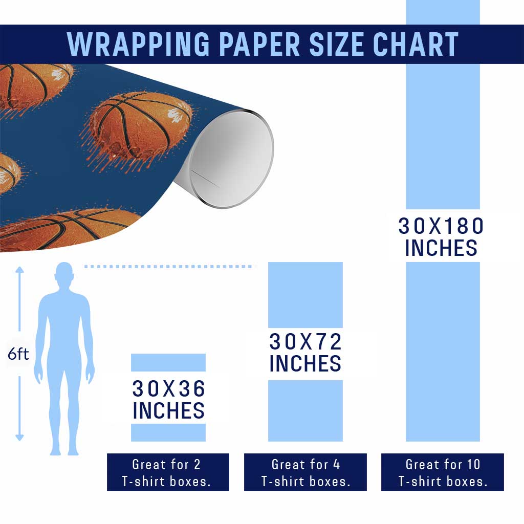Funny Basketball Drip Splash Graphic Wrapping Paper Roll TS11 Print Your Wear