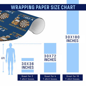 Funny Beer Drinking Darts Problem Wrapping Paper Roll Dart Player Team Gift TS12 Print Your Wear