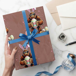 Funny Bigfoot Easter Day Bunny Sasquatch Egg Wrapping Paper Roll TS11 Mocha Print Your Wear