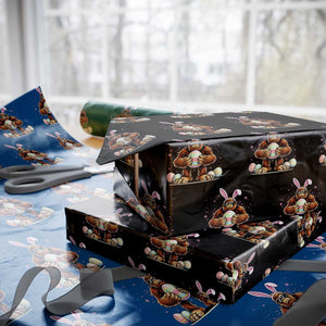 Funny Bigfoot Easter Day Bunny Sasquatch Egg Wrapping Paper Roll TS11 Black Print Your Wear