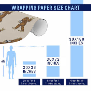 Funny Bigfoot Soccer Player Wrapping Paper Roll Folklore Cryptid Gift TS12 Print Your Wear