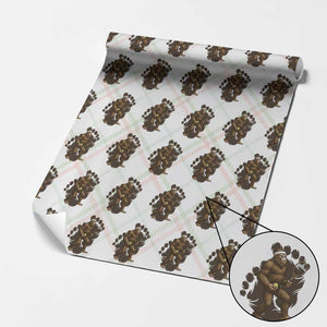 Funny Bigfoot Tennis Player Wrapping Paper Roll Folklore Cryptid Gift TS12 Christmas Plaid Print Your Wear