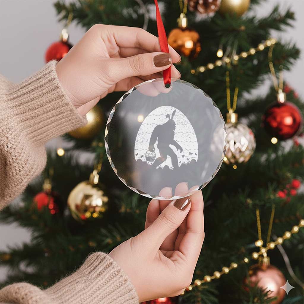 Funny Bigfot Easter Crystal Glass Ornament Sasquatch Rabbit Night Stroll Moon Egg TS14 Print Your Wear