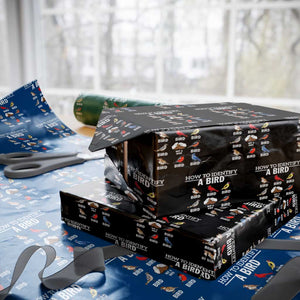 Funny Bird Watching Wrapping Paper Roll How To Identify A Bird TS02 Black Print Your Wear