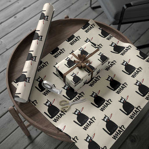 Funny Black Cat Wrapping Paper Roll What Kitten Murderous TS11 Beige Print Your Wear