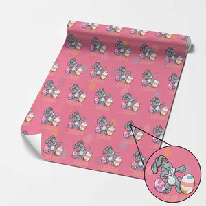 Funny Bruh Dab Rabbit Eggs Easter Day Wrapping Paper Roll TS11 Pink Print Your Wear