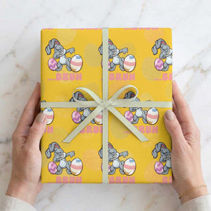 Funny Bruh Dab Rabbit Eggs Easter Day Wrapping Paper Roll TS11 Yellow Print Your Wear