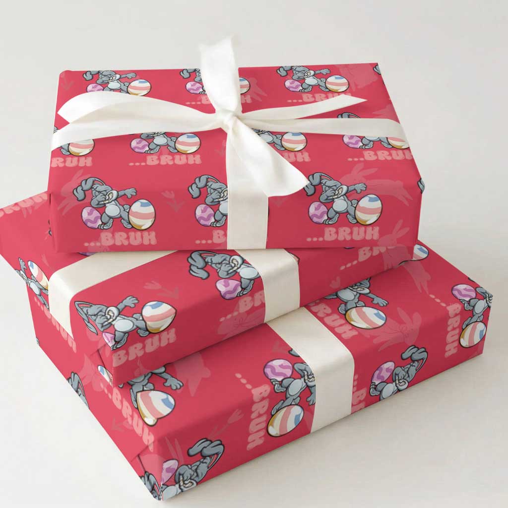 Funny Bruh Dab Rabbit Eggs Easter Day Wrapping Paper Roll TS11 Red Print Your Wear