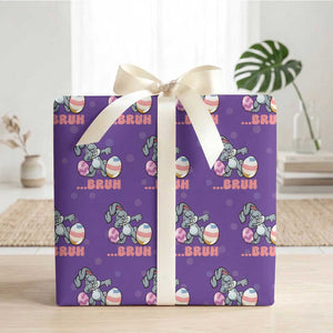 Funny Bruh Dab Rabbit Eggs Easter Day Wrapping Paper Roll TS11 Purple Print Your Wear