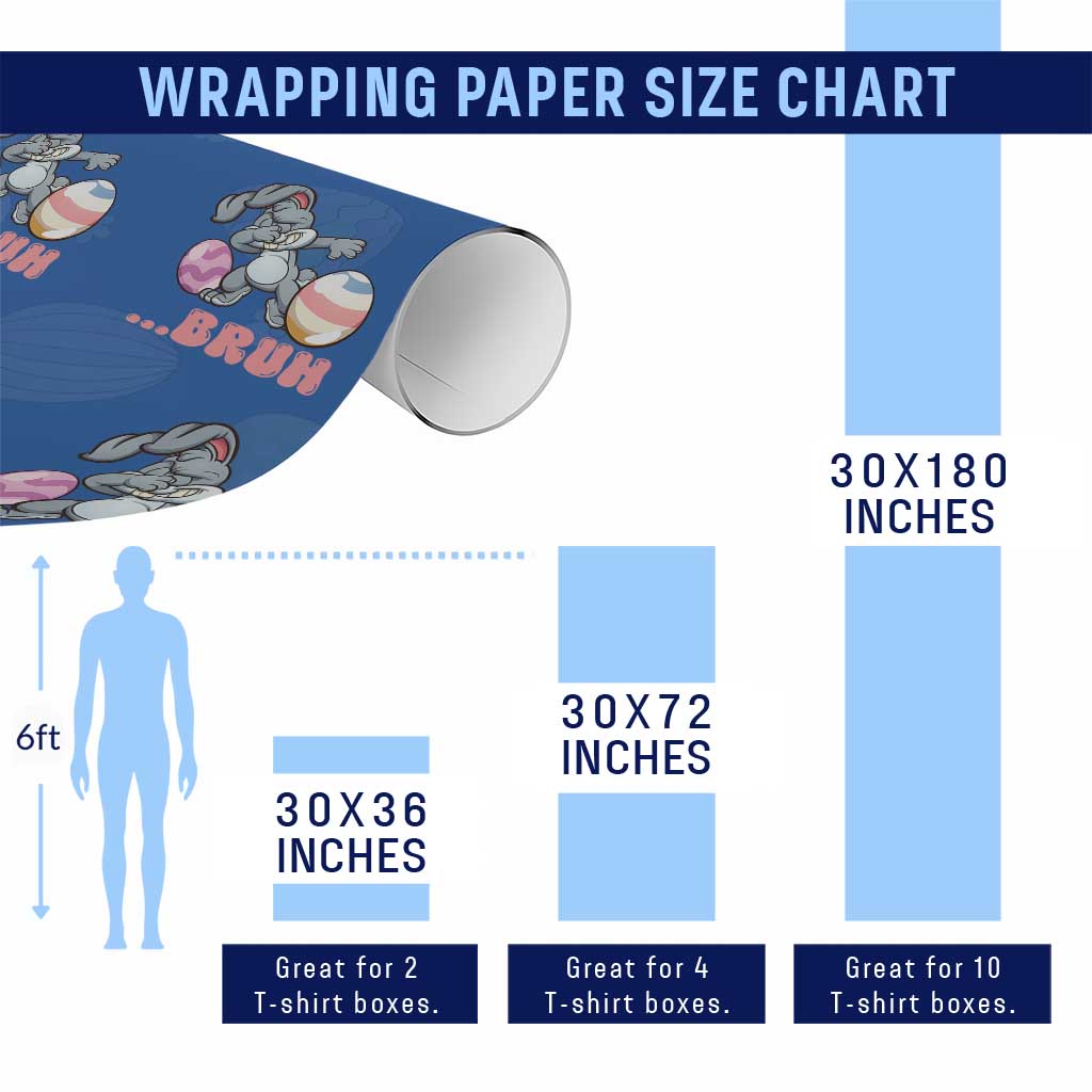Funny Bruh Dab Rabbit Eggs Easter Day Wrapping Paper Roll TS11 Print Your Wear