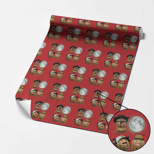 Funny Burnt Peanut Howling at the Moon Wrapping Paper Roll TS14 Red Print Your Wear