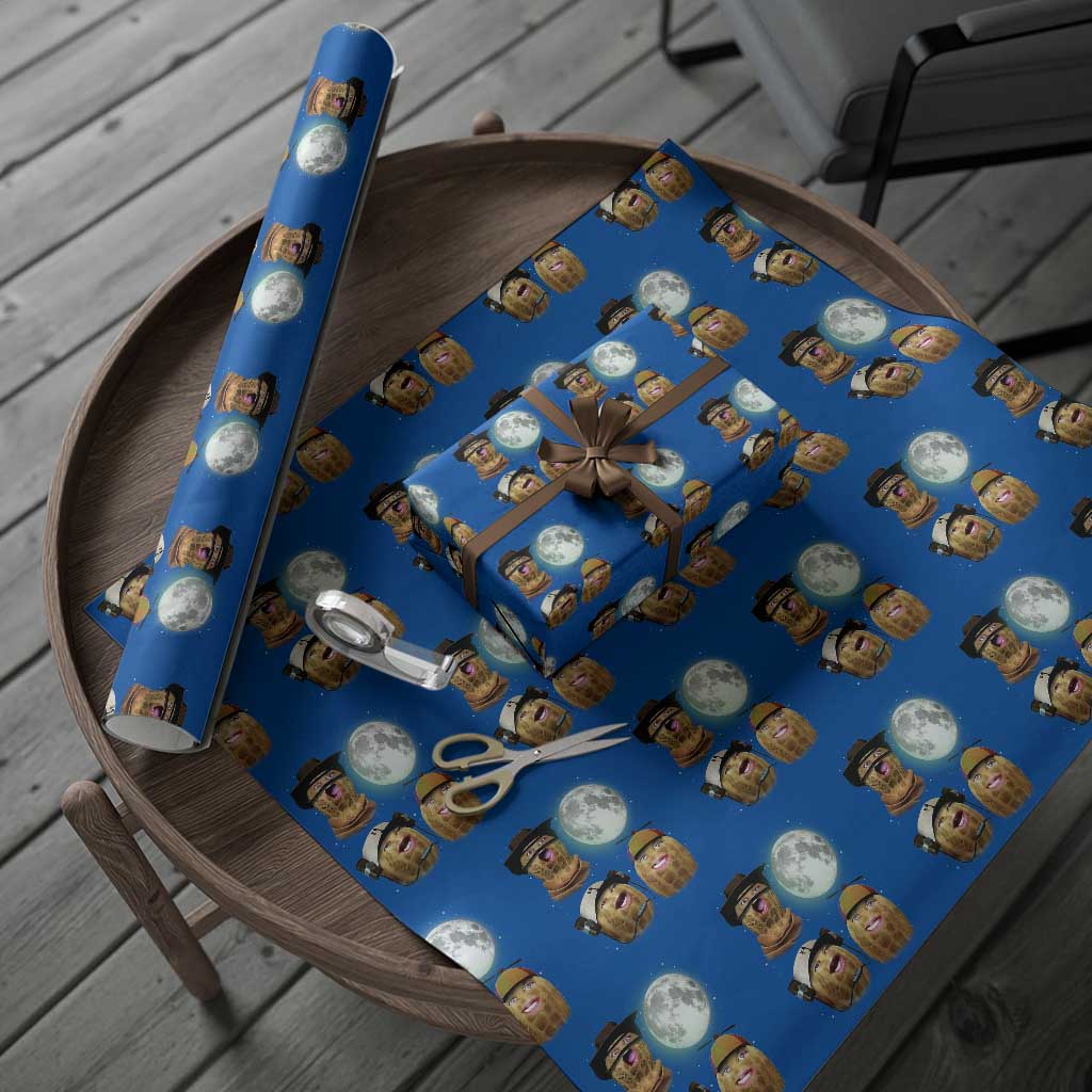 Funny Burnt Peanut Howling at the Moon Wrapping Paper Roll TS14 Blue Print Your Wear