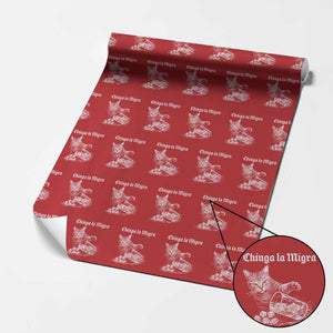 Funny Cat Anti ICE Meme Wrapping Paper Roll TS14 Red Print Your Wear
