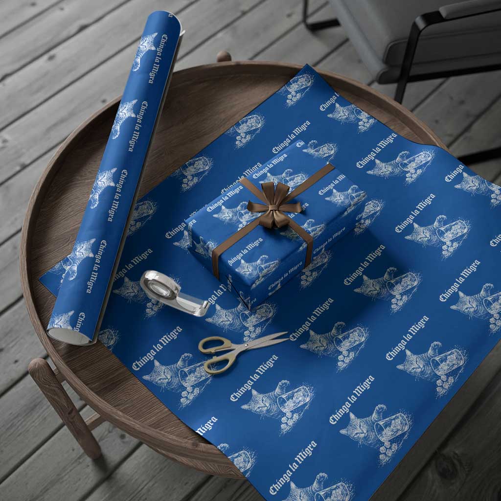 Funny Cat Anti ICE Meme Wrapping Paper Roll TS14 Blue Print Your Wear