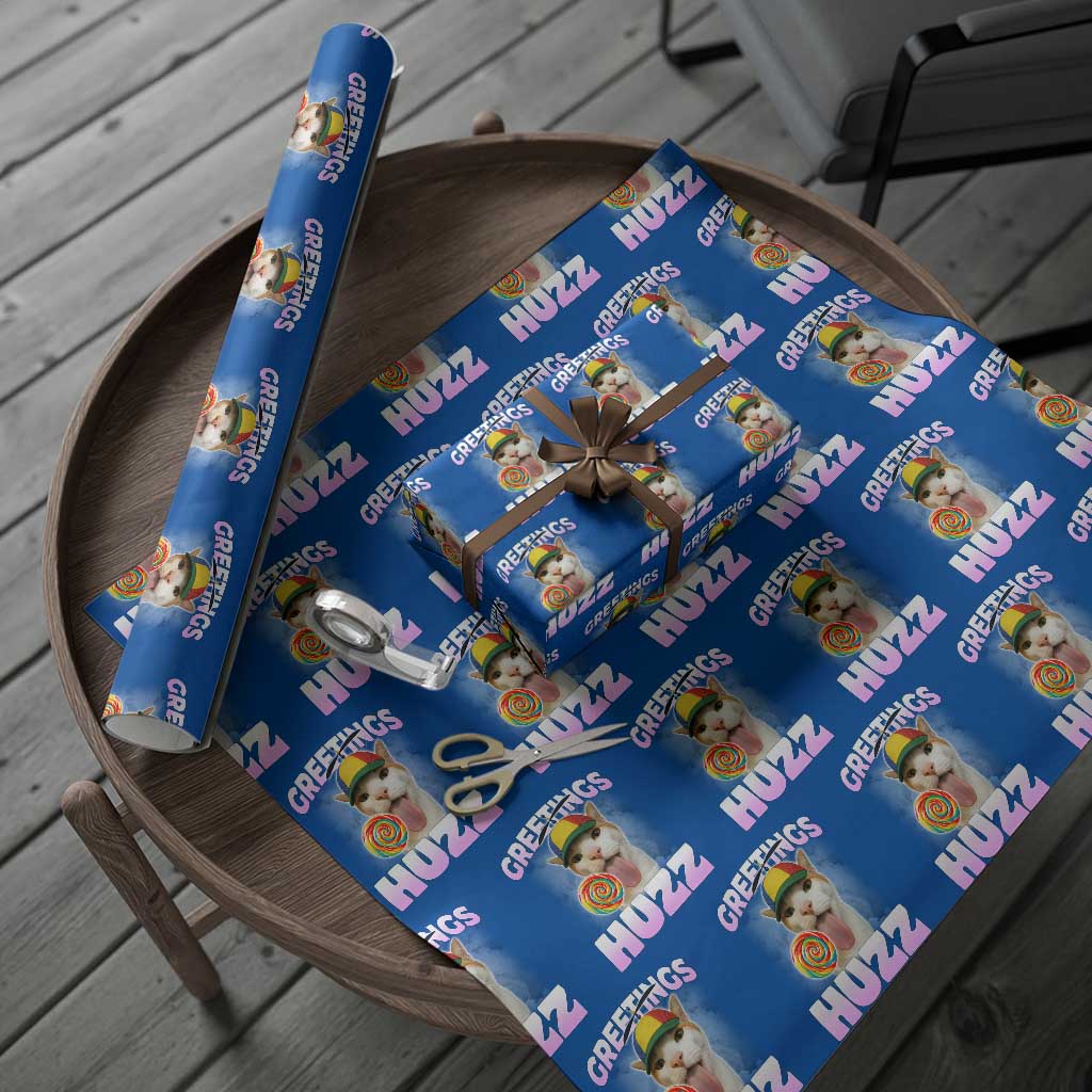 Funny Cat Meme Wrapping Paper Roll Greetings Huzz TS14 Blue Print Your Wear