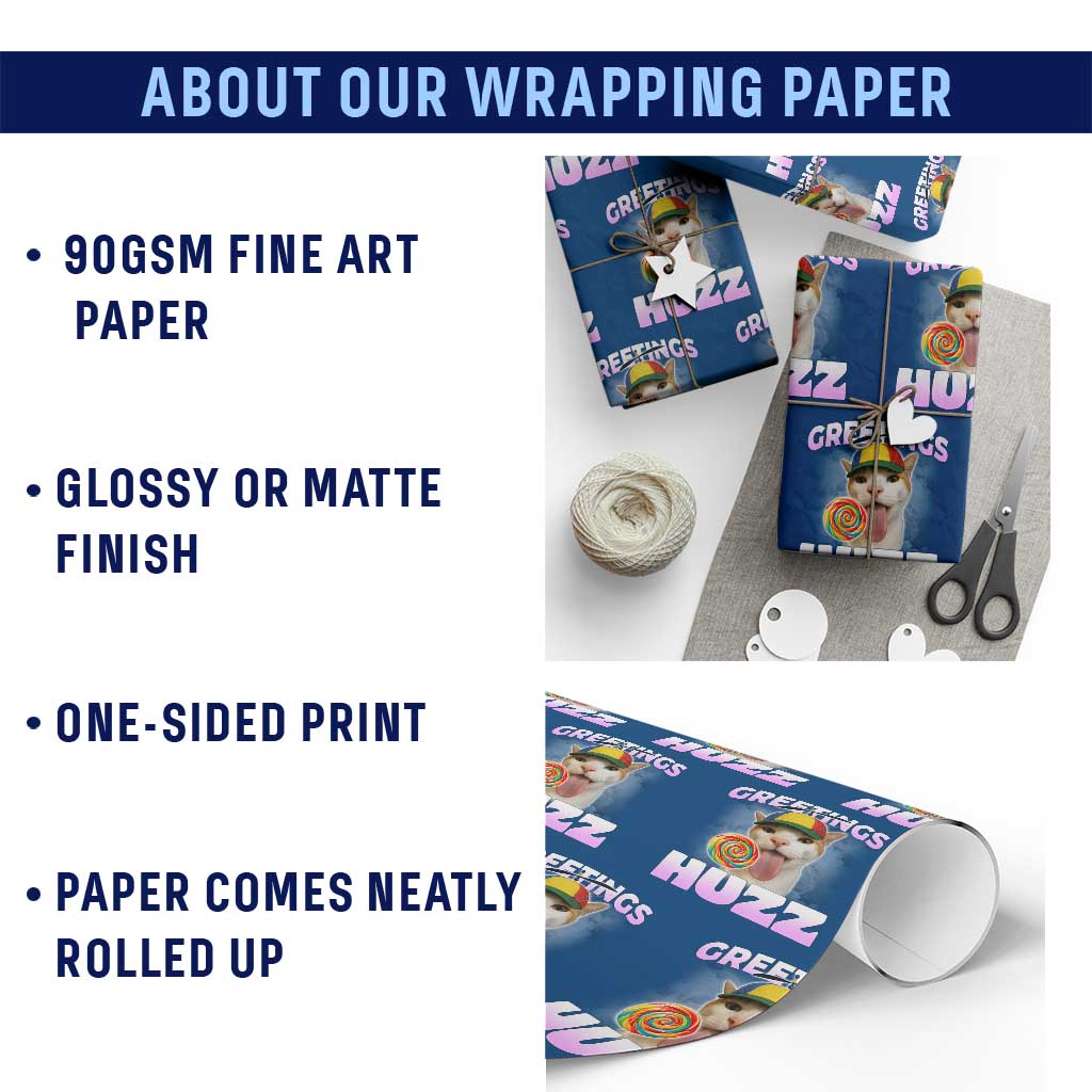 Funny Cat Meme Wrapping Paper Roll Greetings Huzz TS14 Print Your Wear