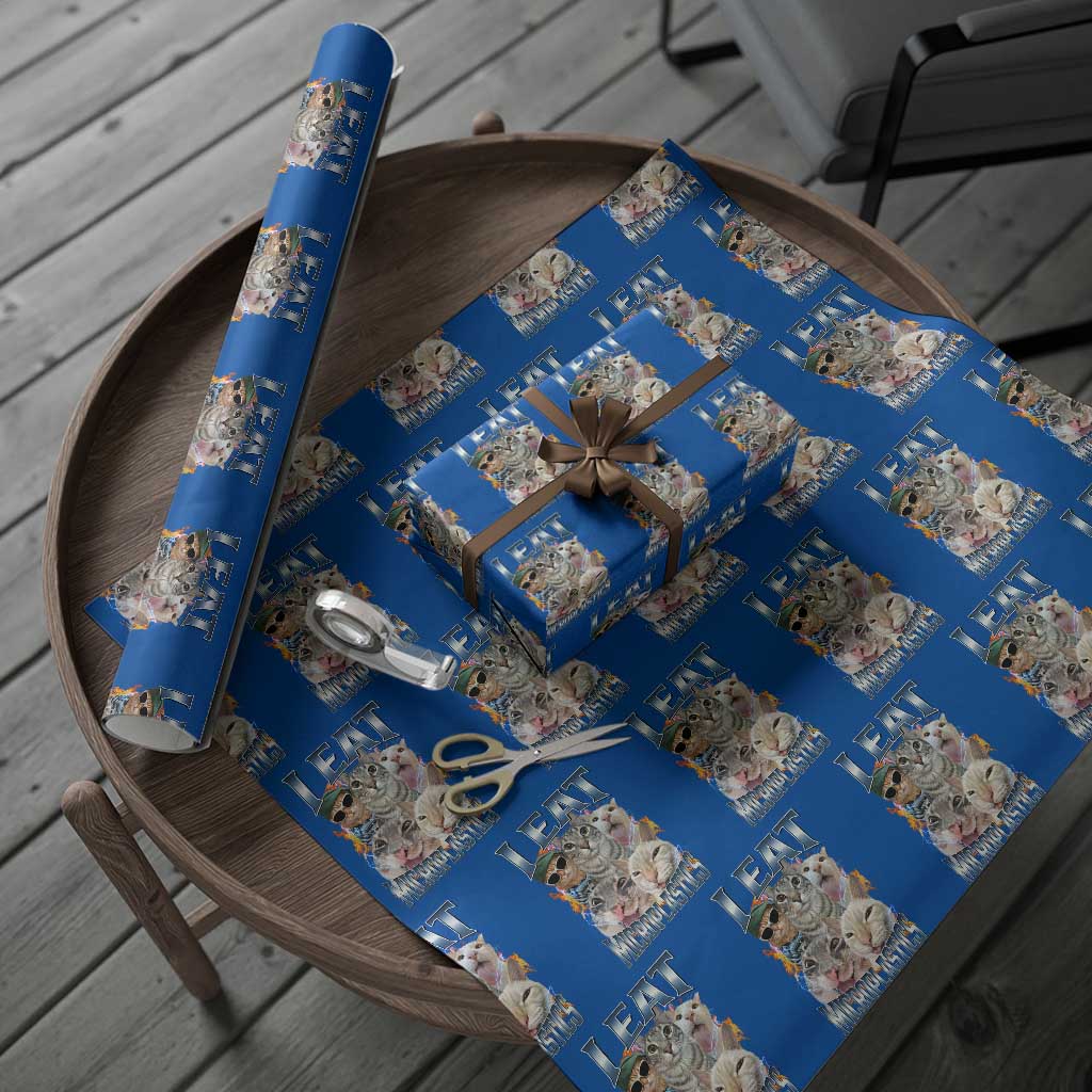 Funny Cat Meme Wrapping Paper Roll I Eat Microplastics TS14 Blue Print Your Wear