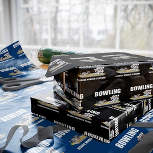 Funny Cat Wrapping Paper Roll Bowling Because Murder Is Wrong Gift TS12 Black Print Your Wear