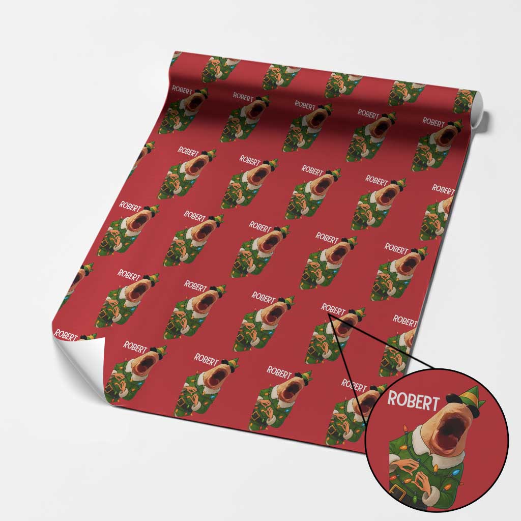 Funny Christmas Marcus The Worm Robert Xmas Elf Wrapping Paper Roll TS11 Red Print Your Wear